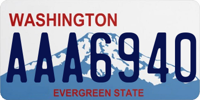 WA license plate AAA6940