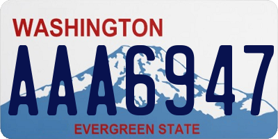 WA license plate AAA6947