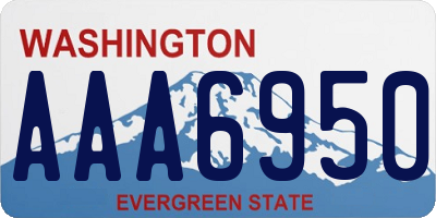 WA license plate AAA6950
