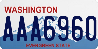 WA license plate AAA6960