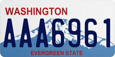 WA license plate AAA6961