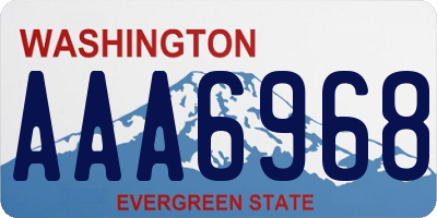 WA license plate AAA6968