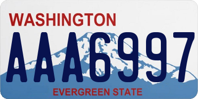 WA license plate AAA6997
