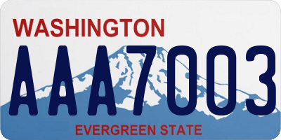 WA license plate AAA7003