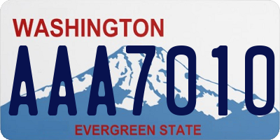 WA license plate AAA7010