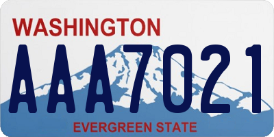 WA license plate AAA7021