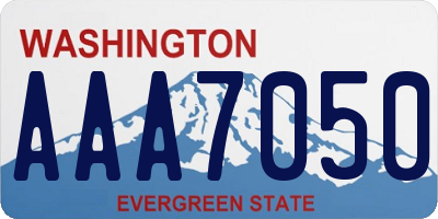 WA license plate AAA7050