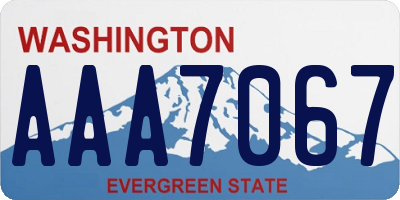 WA license plate AAA7067