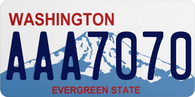 WA license plate AAA7070