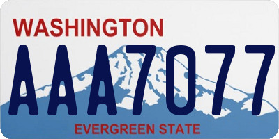 WA license plate AAA7077