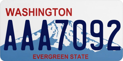 WA license plate AAA7092