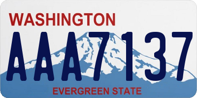 WA license plate AAA7137