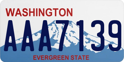 WA license plate AAA7139