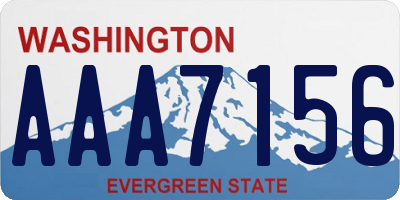 WA license plate AAA7156