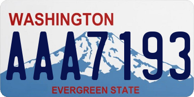 WA license plate AAA7193