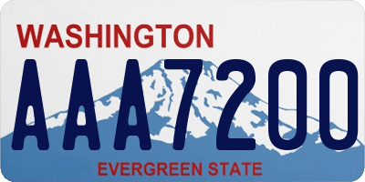 WA license plate AAA7200