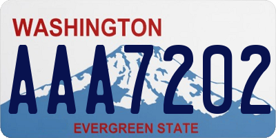 WA license plate AAA7202