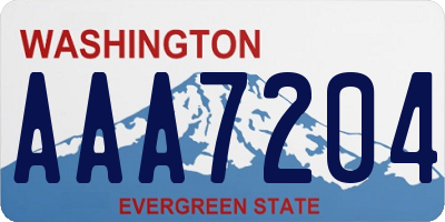 WA license plate AAA7204