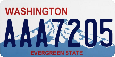 WA license plate AAA7205