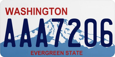 WA license plate AAA7206