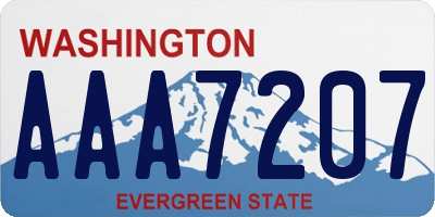 WA license plate AAA7207