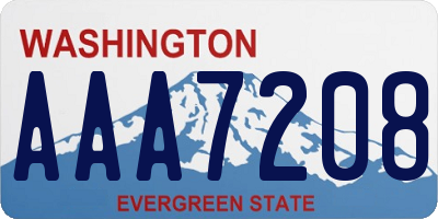 WA license plate AAA7208