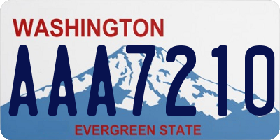 WA license plate AAA7210