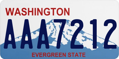 WA license plate AAA7212