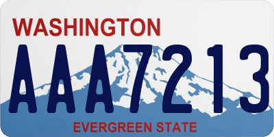 WA license plate AAA7213