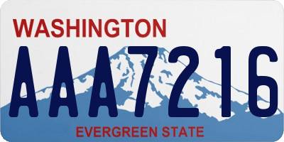 WA license plate AAA7216