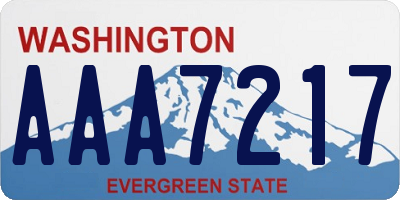 WA license plate AAA7217