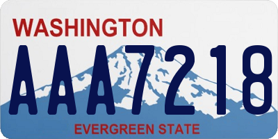 WA license plate AAA7218