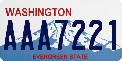 WA license plate AAA7221