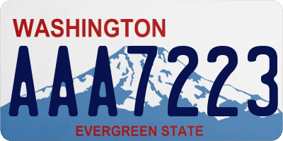 WA license plate AAA7223