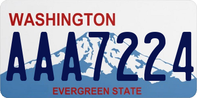 WA license plate AAA7224