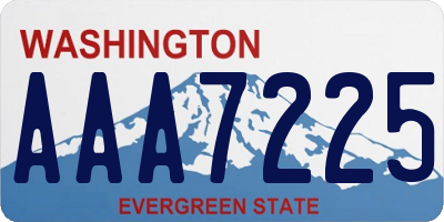 WA license plate AAA7225