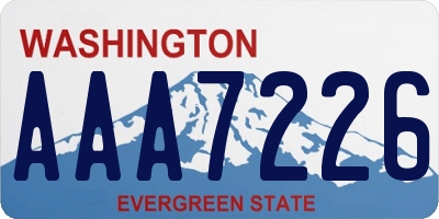 WA license plate AAA7226