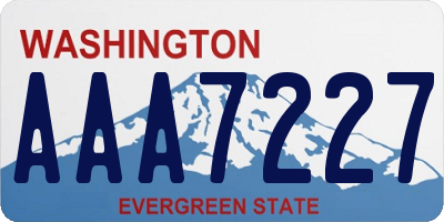 WA license plate AAA7227