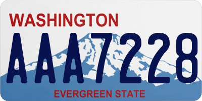 WA license plate AAA7228