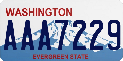 WA license plate AAA7229