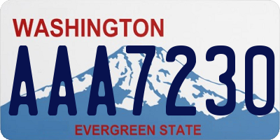 WA license plate AAA7230