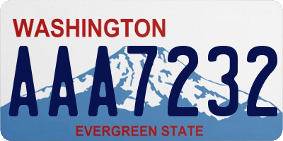 WA license plate AAA7232