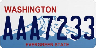 WA license plate AAA7233