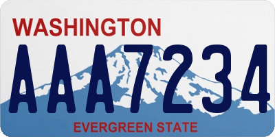 WA license plate AAA7234