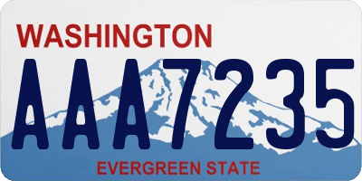 WA license plate AAA7235