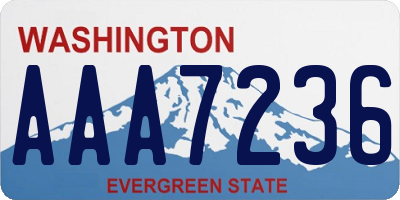 WA license plate AAA7236