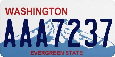 WA license plate AAA7237