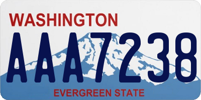 WA license plate AAA7238