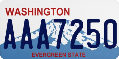 WA license plate AAA7250