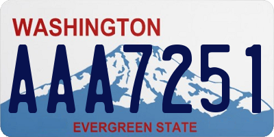 WA license plate AAA7251